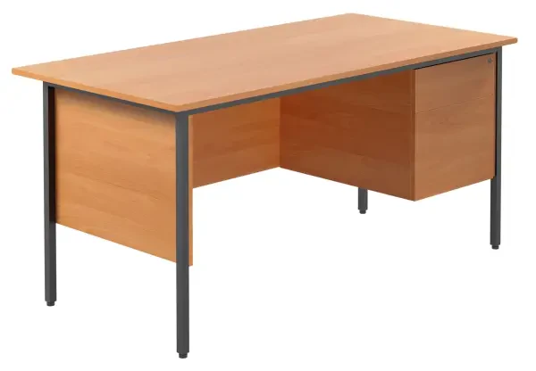 TC Eco 18 Rectangular Desk with Straight Legs and 2 Drawer Fixed Pedestal - 1500mm x 750mm