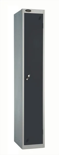 Probe Single Door Single Nest Steel Locker - 1780 x 305 x 460mm - Black (RAL 9004)