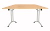 TC One Union Folding Trapezoidal Top Table - 1600 x 800mm - Beech