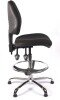 Chilli Chrome Medium Back Draughtsman Operator Chair - Black