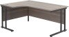 TC Twin Leg Corner Desk 1600 x 1200mm - Grey Oak