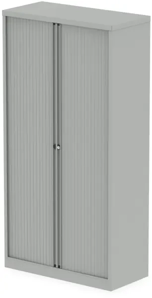 Dynamic Qube 2000mm Side Tambour Cupboard - No Shelves - Goose Grey