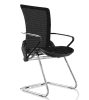 Comfort Lii Cantilever Chair Black Frame Polished Chrome Base - Black