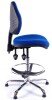 Chilli Chrome Medium Back Draughtsman Operator Chair - Blue