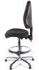 Chilli Chrome High Back Fabric Draughtsman Operator Chair - Charcoal