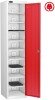 Probe LapBox Single Door 10 Compartment Locker with Charge Socket - 1780 x 380 x 525mm - Red (Similar to BS 04 E53)