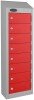 Probe Low Eight Door Single Steel Wallet Locker with Sloping Top - 1000/920 x 250 x 180mm - Red (Similar to BS 04 E53)
