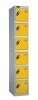 Probe Six Door Single Steel Lockers - 1780 x 305 x 380mm - Yellow (RAL 1004)