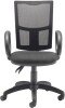 TC Calypso II Mesh Chair with Fixed Arms - Charcoal