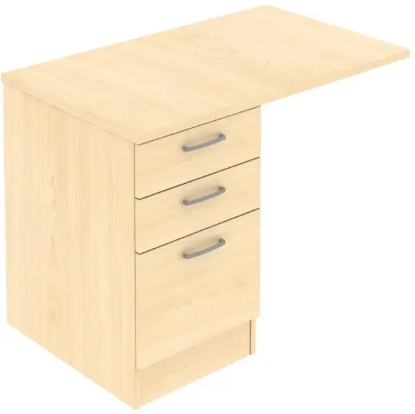 Elite 3 Drawer Desk High Pedestal With Overhanging Top - System Drawer 1000 x 600mm