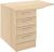 Elite 4 Drawer Desk High Pedestal with Curved Overhanging Top - Standard Drawer 1000 x 800-600mm