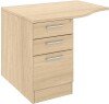 Elite 3 Drawer Desk High Pedestal with Curved Overhanging Top