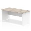 Dynamic Impulse Two-Tone Rectangular Desk with Panel End Legs - 1600mm x 600mm - Grey Oak