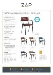 ZAP Product Sheet Tavo Stacking Collection Armchair