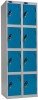 Probe Three Door Nest of 2 Steel Lockers - 1780 x 610 x 305mm - Blue (Similar to RAL 5019)