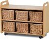 Millhouse Mobile Shelf Unit with Display/Mirror Back & 6 Baskets