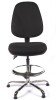 Chilli Chrome High Back Fabric Draughtsman Operator Chair - Black