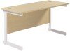 TC Single Upright Rectangular Desk with Single Cantilever Legs - 1400mm x 600mm - Maple (8-10 Week lead time)