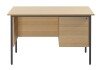 TC Eco 18 Rectangular Desk with Straight Legs and 2 Drawer Fixed Pedestal - 1200mm x 750mm - Sorano Oak