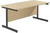 TC Single Upright Rectangular Desk with Single Cantilever Legs - 1800mm x 800mm - Maple (8-10 Week lead time)
