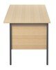 TC Eco 18 Rectangular Desk with Straight Legs and 2 Drawer Fixed Pedestal - 1500mm x 750mm - Sorano Oak