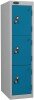 Probe Low Single Three Door Steel Lockers - 1210 x 305 x 305mm - Blue (Similar to RAL 5019)