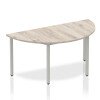 Dynamic Impulse Box Leg Semi-Circle Table - Grey Oak