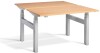 Lavoro Duo Height Adjustable Desk - 1400 x 700mm - Beech