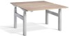 Lavoro Duo Height Adjustable Desk - 1400 x 700mm - Grey Nebraska Oak