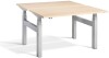 Lavoro Duo Height Adjustable Desk - 1600 x 700mm - Maple
