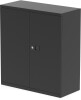 Dynamic Qube Stationery 1000mm 2-Door Cupboard with Shelf - Black