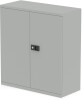 Dynamic Qube Stationery 1000mm 2-Door Cupboard with Shelf - Goose Grey