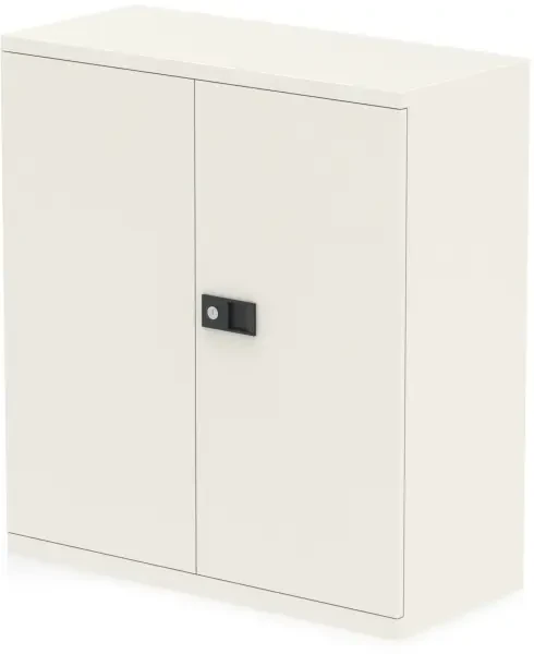 Dynamic Qube Stationery 1000mm 2-Door Cupboard with Shelf - Chalk White