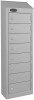 Probe Low Eight Door Single Steel Wallet Locker with Sloping Top - 1000/920 x 250 x 180mm - Silver (RAL 9006)