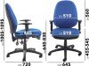 Dams Sofia Operators Chair with Adjustable Arms - Blue