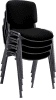 Dams Taurus Black Frame Stacking Chair - Pack of 4 - Black