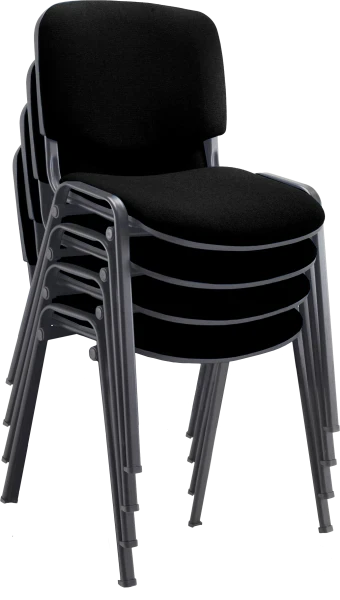 Dams Taurus Black Frame Stacking Chair - Pack of 4 - Black