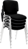 Dams Taurus Chrome Frame Stacking Chair - Pack of 4 - Black