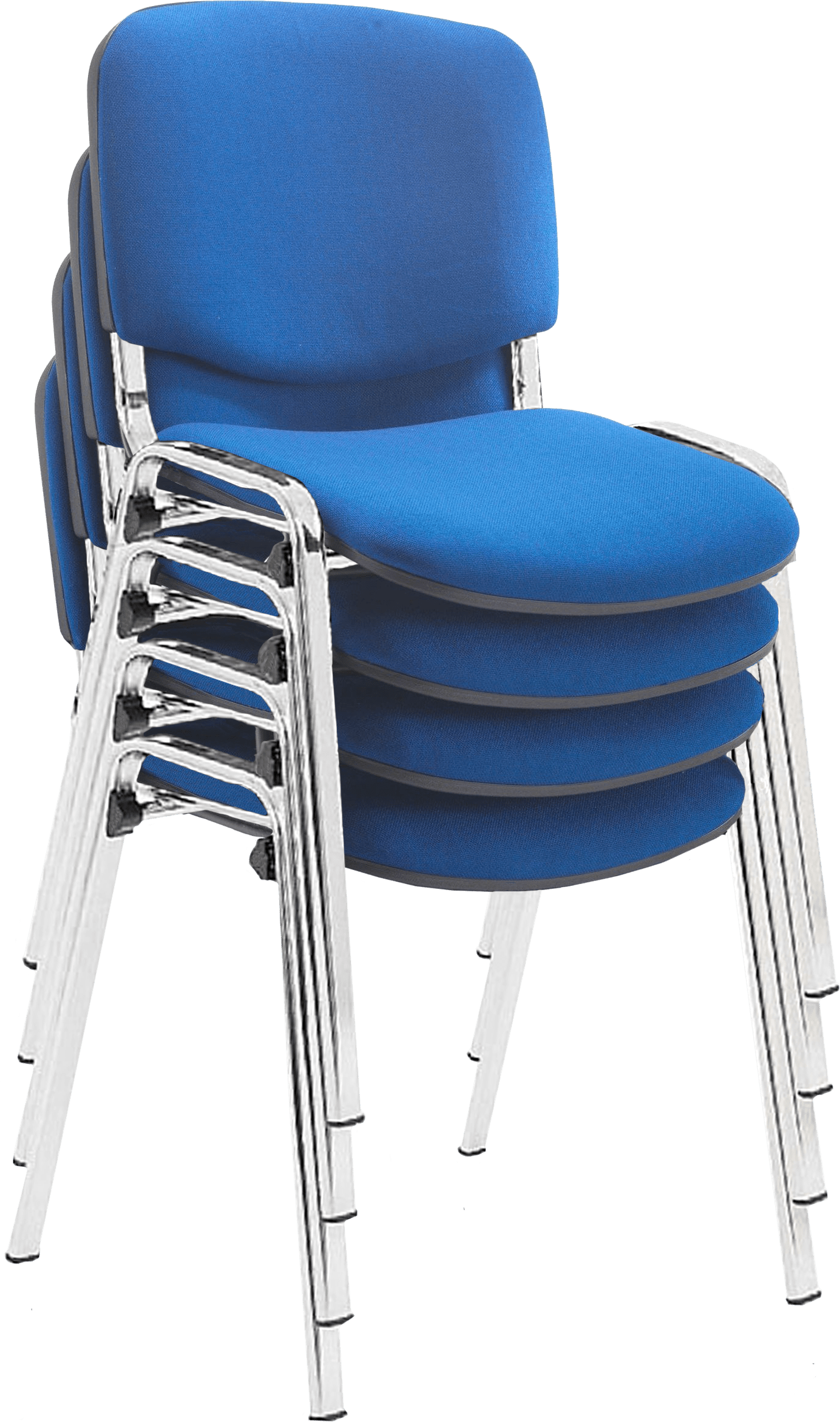 Box of Four Dams Taurus Chrome Frame Stacking Chairs Office Furniture