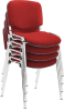 Dams Taurus Chrome Frame Stacking Chair - Pack of 4 - Red