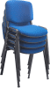 Dams Taurus Black Frame Stacking Chair - Pack of 4 - Blue