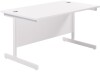 TC Single Upright Rectangular Desk with Single Cantilever Legs - 1200mm x 800mm - White