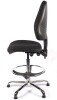 Chilli Chrome High Back Fabric Draughtsman Operator Chair - Black