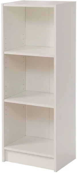 Essentials Medium Narrow Bookcase - White