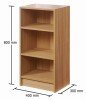 Essentials Small Narrow Bookcase - Oak