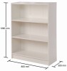 Essentials Low Wide Bookcase - White