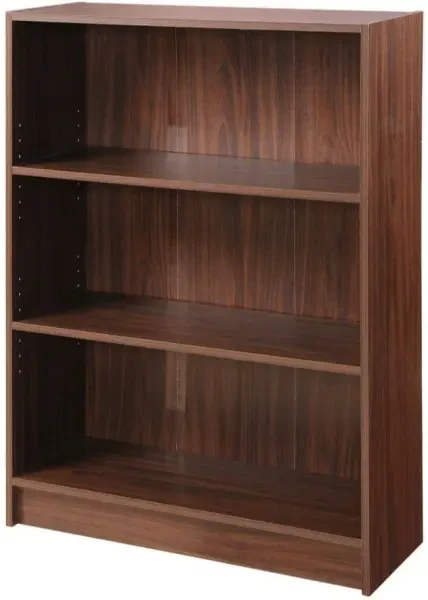 Essentials Low Wide Bookcase - Walnut