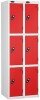 Probe Three Door Nest of 2 Steel Lockers - 1780 x 610 x 305mm - Red (Similar to BS 04 E53)