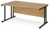 Dams Maestro 25 Wave Desk with Twin Cantilever Legs - 1600 x 800-990mm - Oak