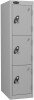 Probe Low Single Three Door Steel Lockers - 1210 x 305 x 305mm - Silver (RAL 9006)